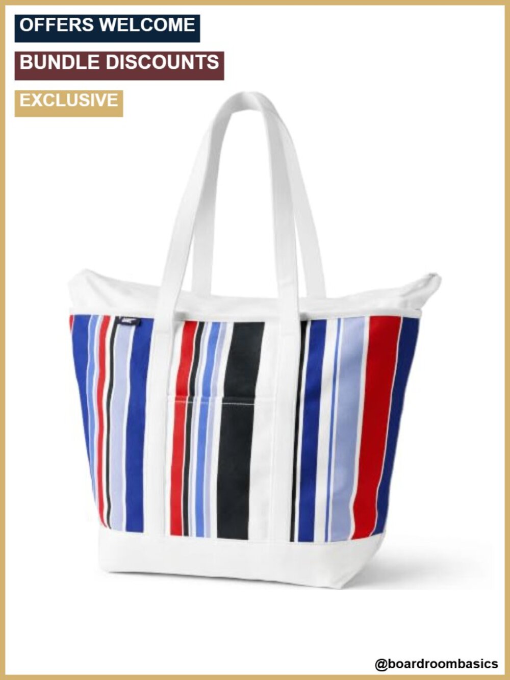 Canvas Zip Tote Water Resistant Travel Bag